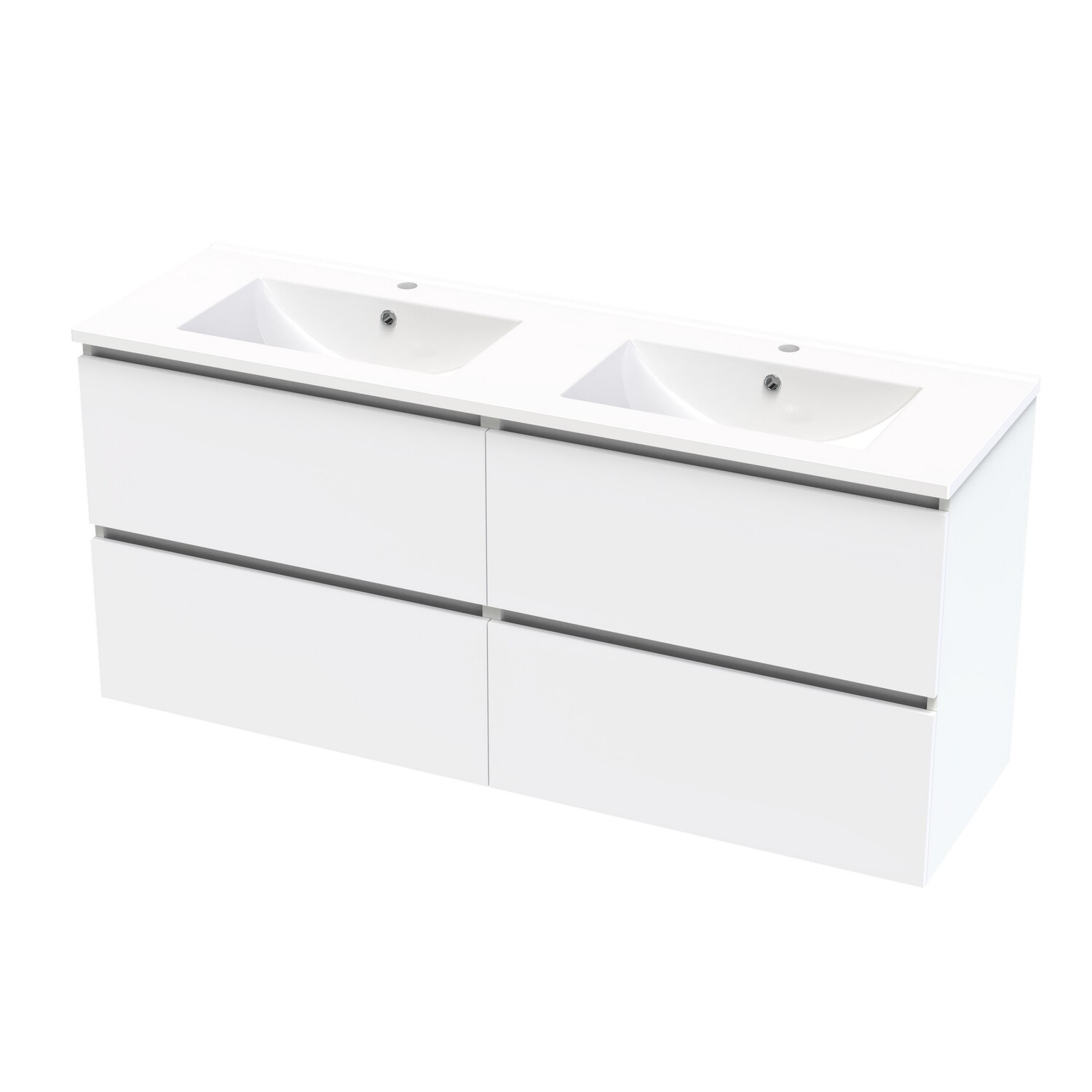 Single Drawer Double Bowl Wall Hung Vanity