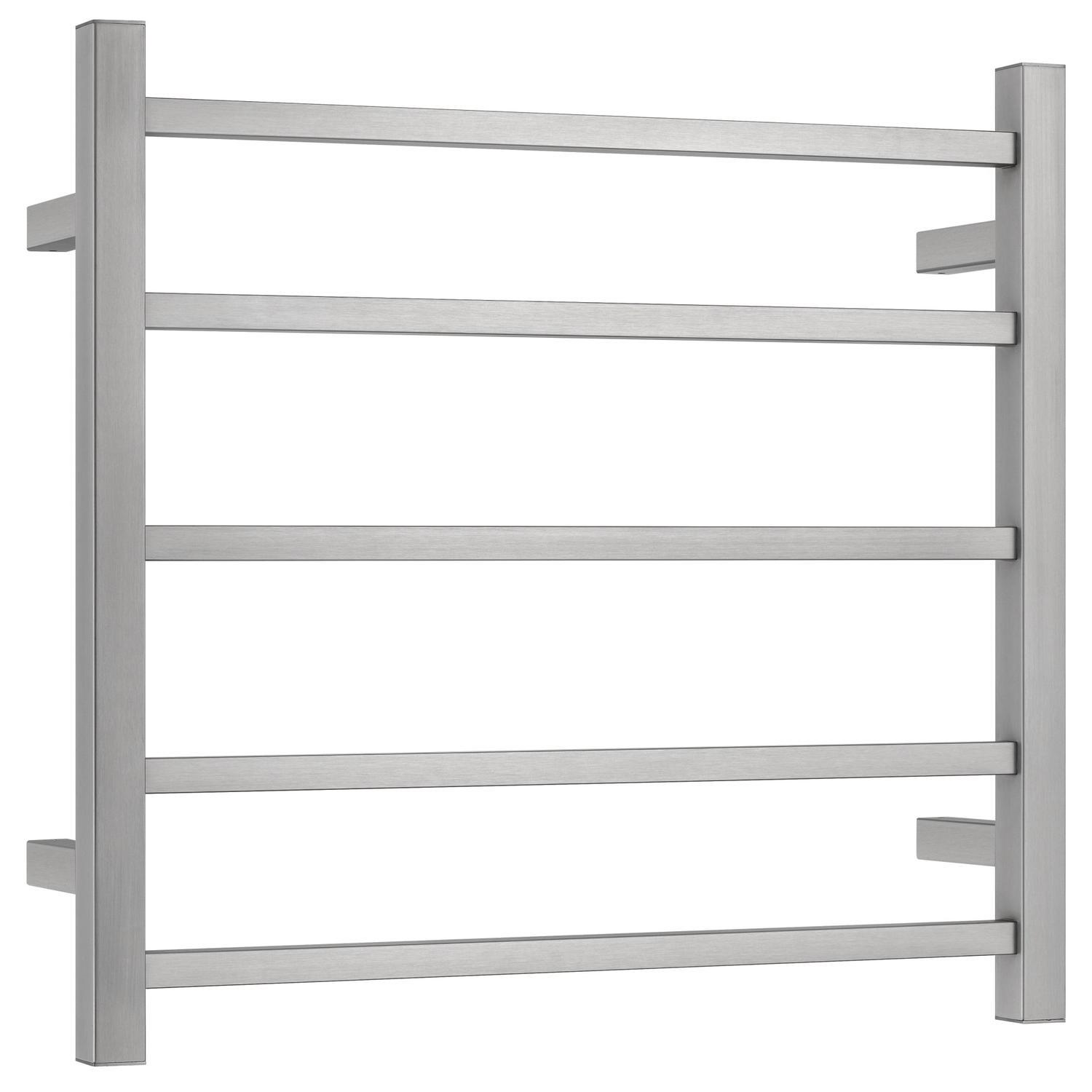 5 Bar Square Heated Towel Rail 71 Watt Brushed Nickel