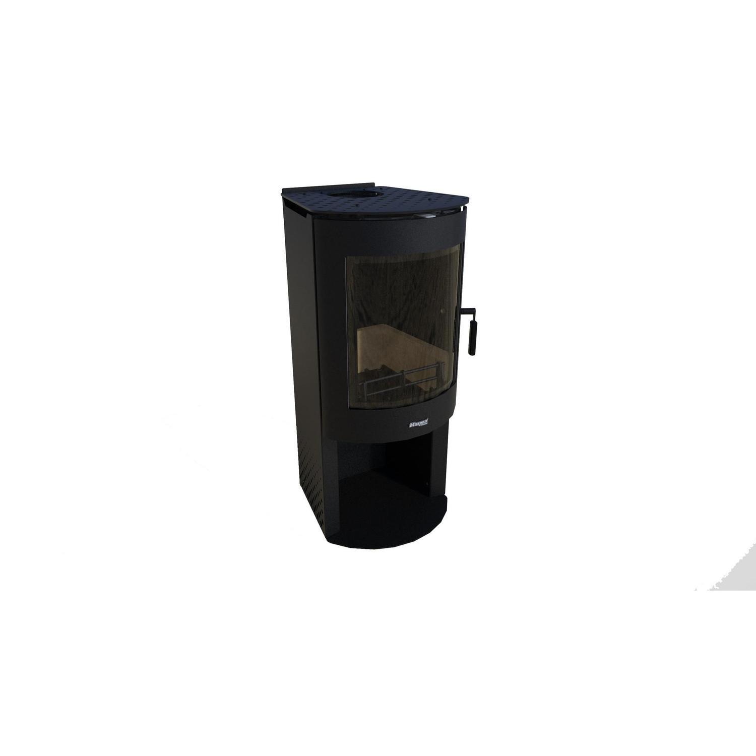Masport Akaroa Mk II Wood Fire with Wood Stacker Max Average Output 9.4 kW Metallic Black VHT