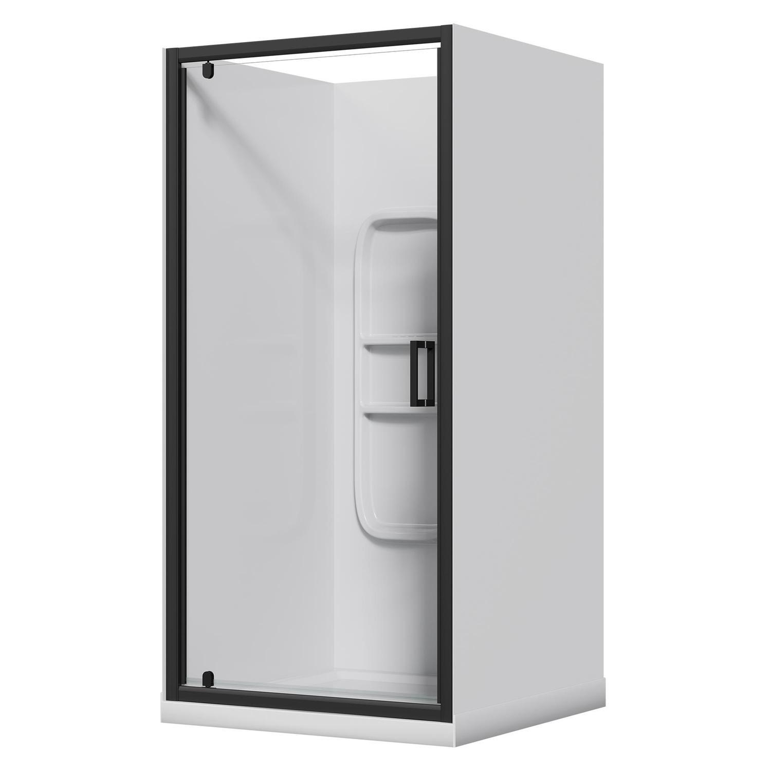 Alcove Side Mould Acrylic Shower 1000 x 1000 x 2015mm Black