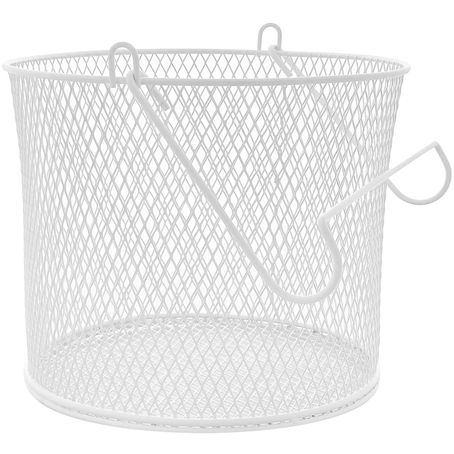 Round Mesh Peg Basket  White