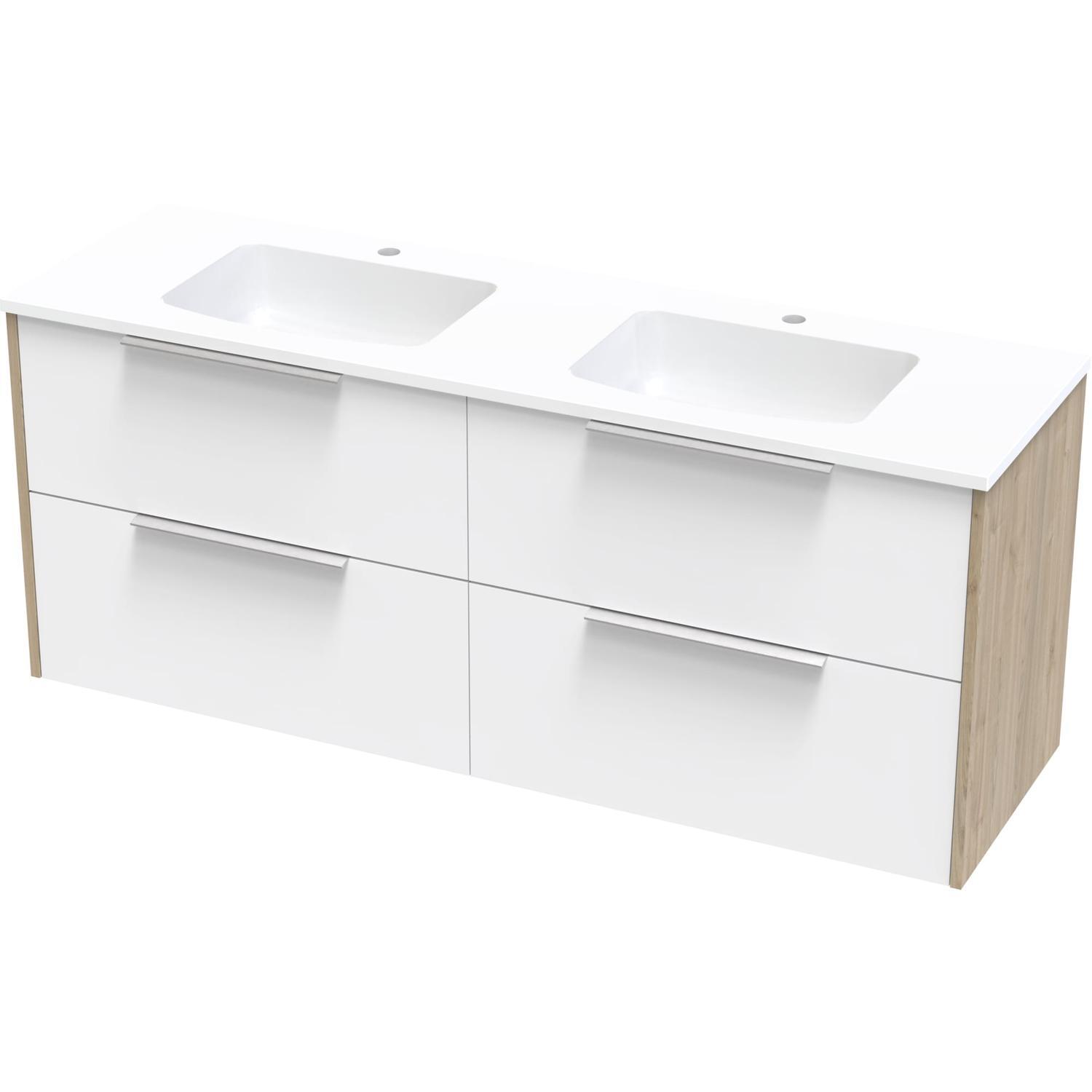 Nikau Grove 1500Db Double Drawer Wall Ultra Gloss White/Colour