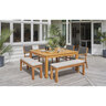 Outdoor Dining Bench Setting With Chairs 7 Piece