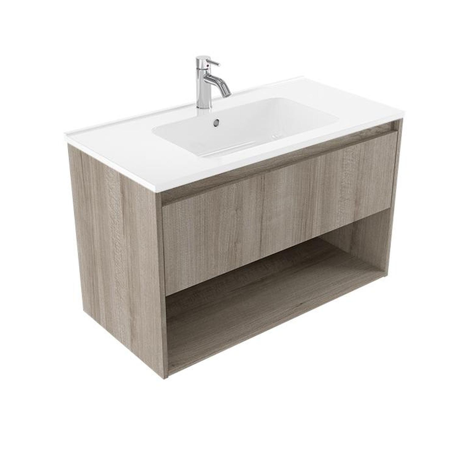 Wall Vanity 900mm Walnut