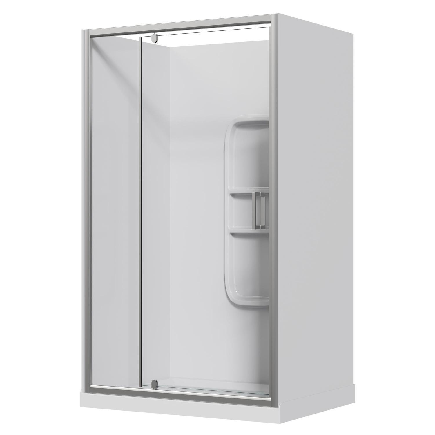 Alcove Side Mould Acrylic Shower 1200 x 900 x 2015mm Chrome