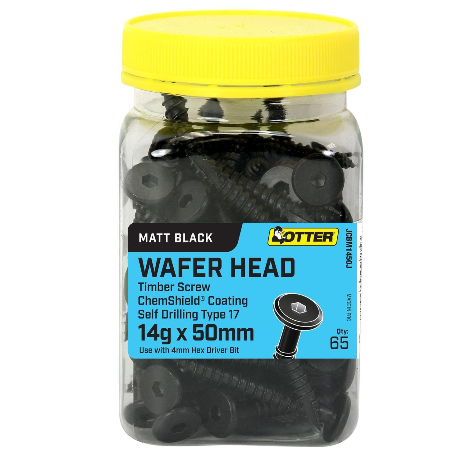 Light Duty Timber Screws 14g x 50mm Pack of 65 ChemShield Black