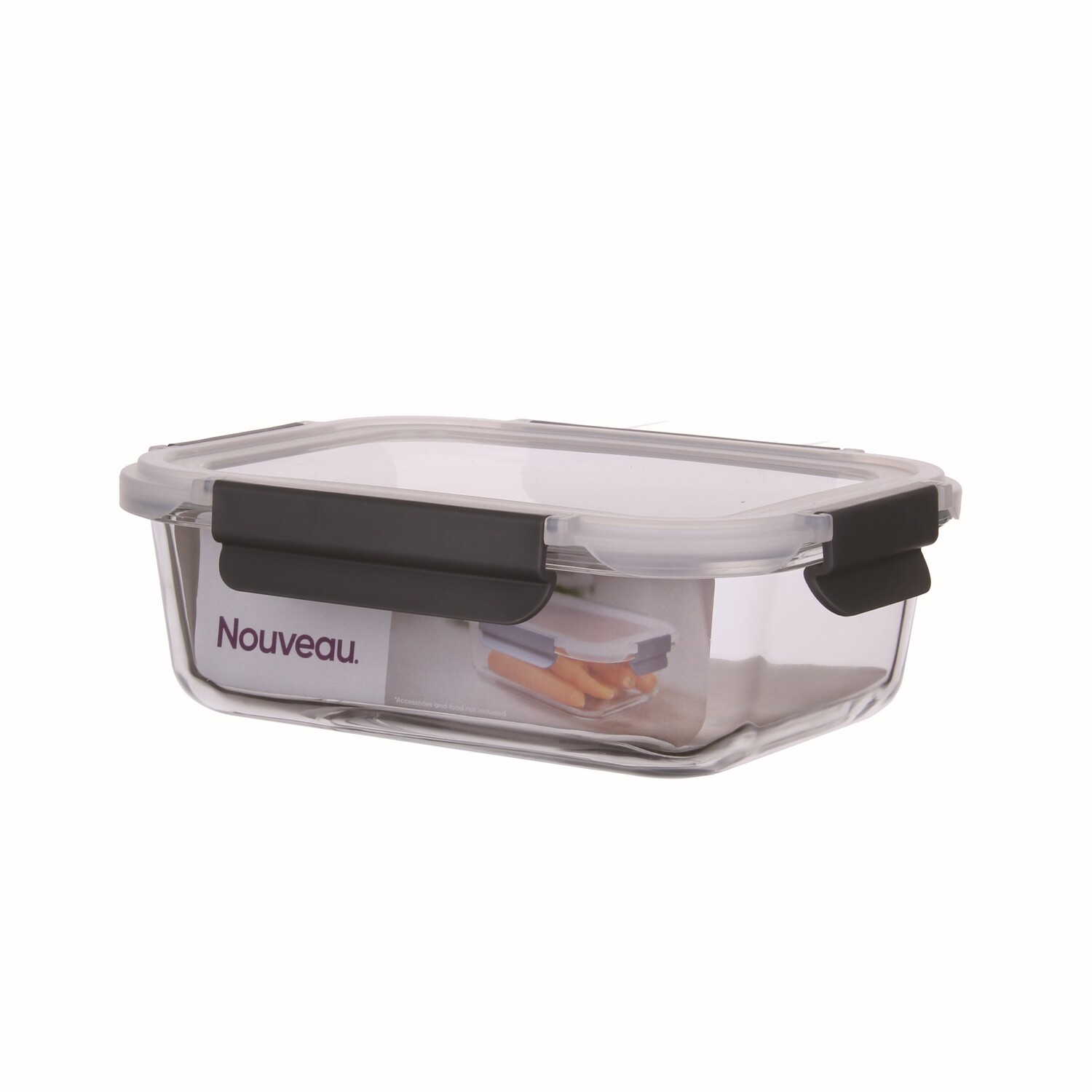 Container Food Glass Plastic Lid 1 litre