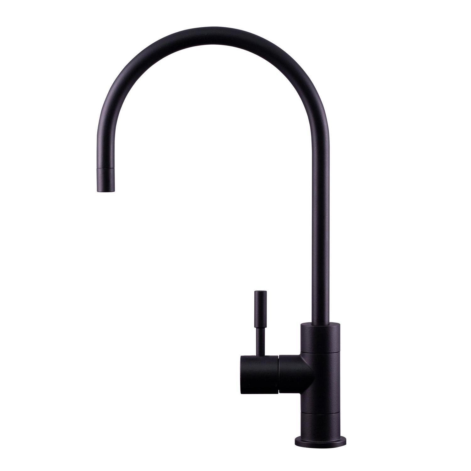 Gooseneck Water Filter Tap  Black