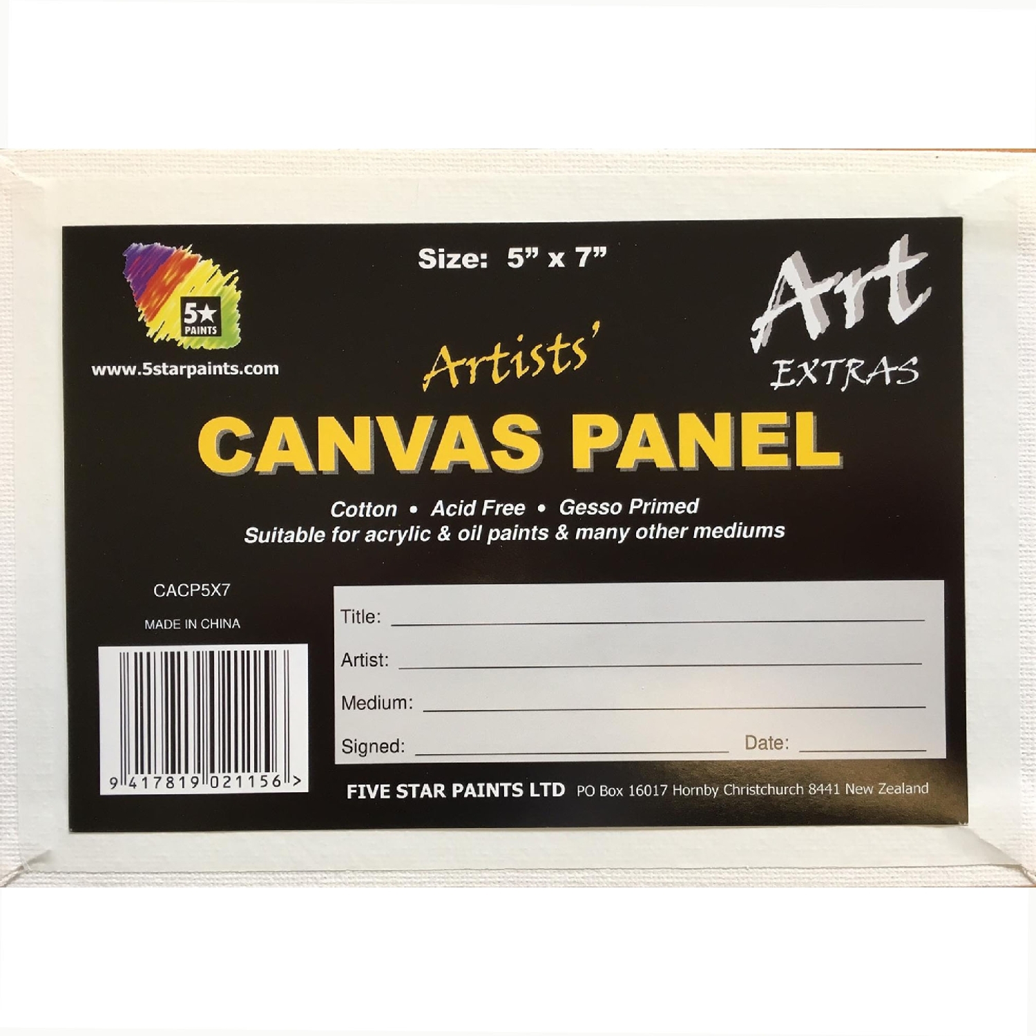 Canvas Panel 5x7 inch