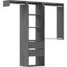 Customisable Wardrobe with Drawers (Medium) 1600-1800 mm Smoked Ash