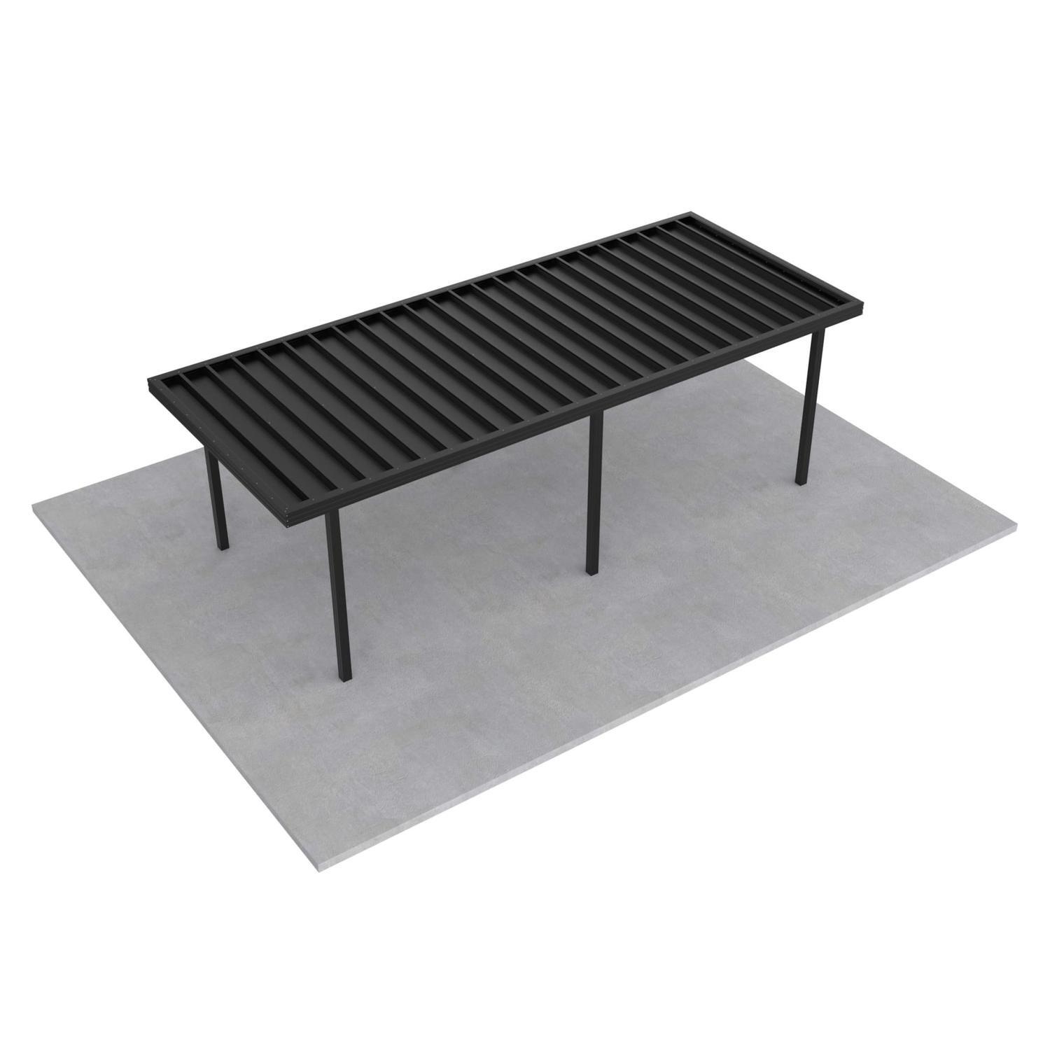 Single Carport L: 7250mm, W:3000mm, H:2100mm Black