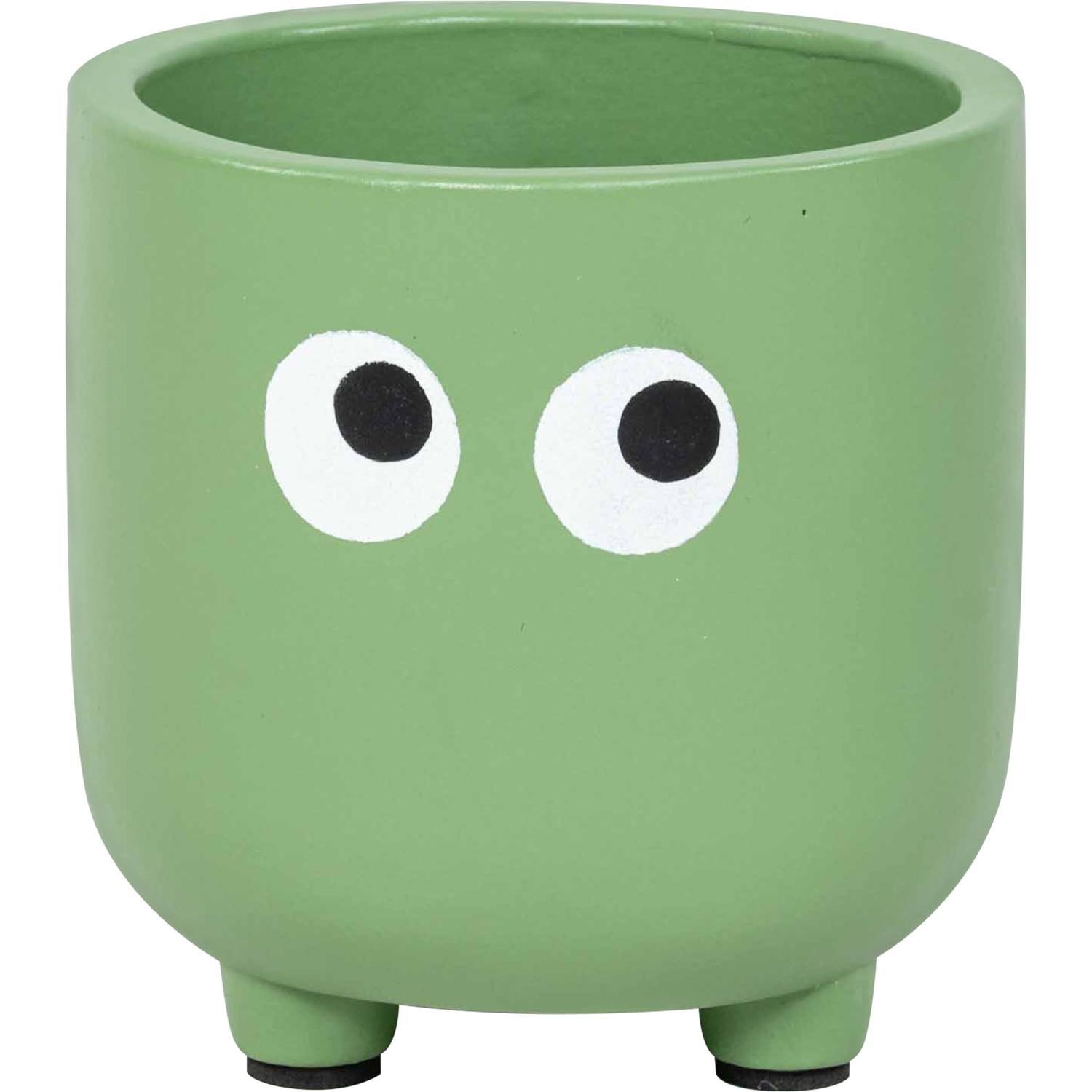 Indoor Ceramic Ghost Pot Green 14cm