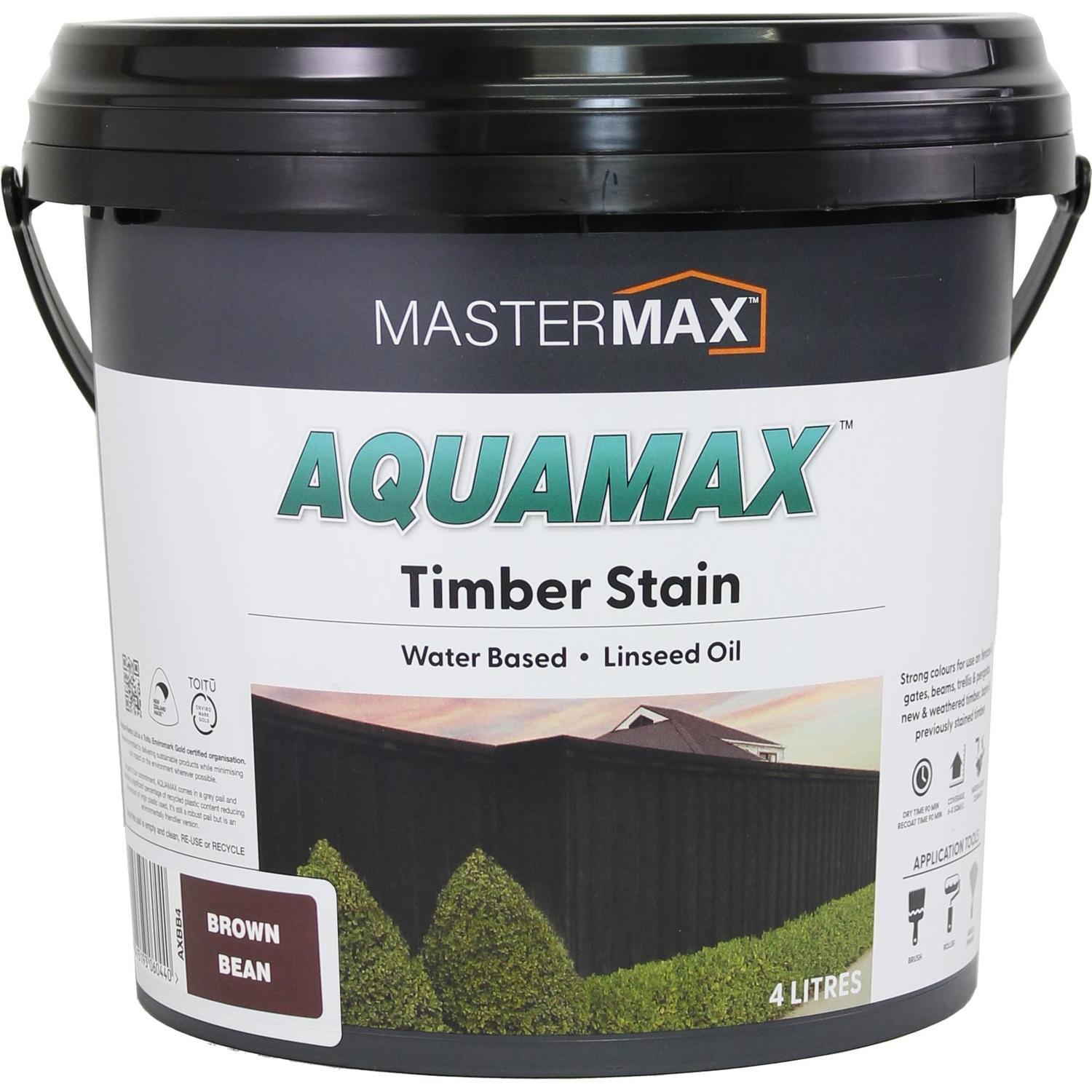 Timber Stain Water Based Linseed Oil 4L Brown Bean
