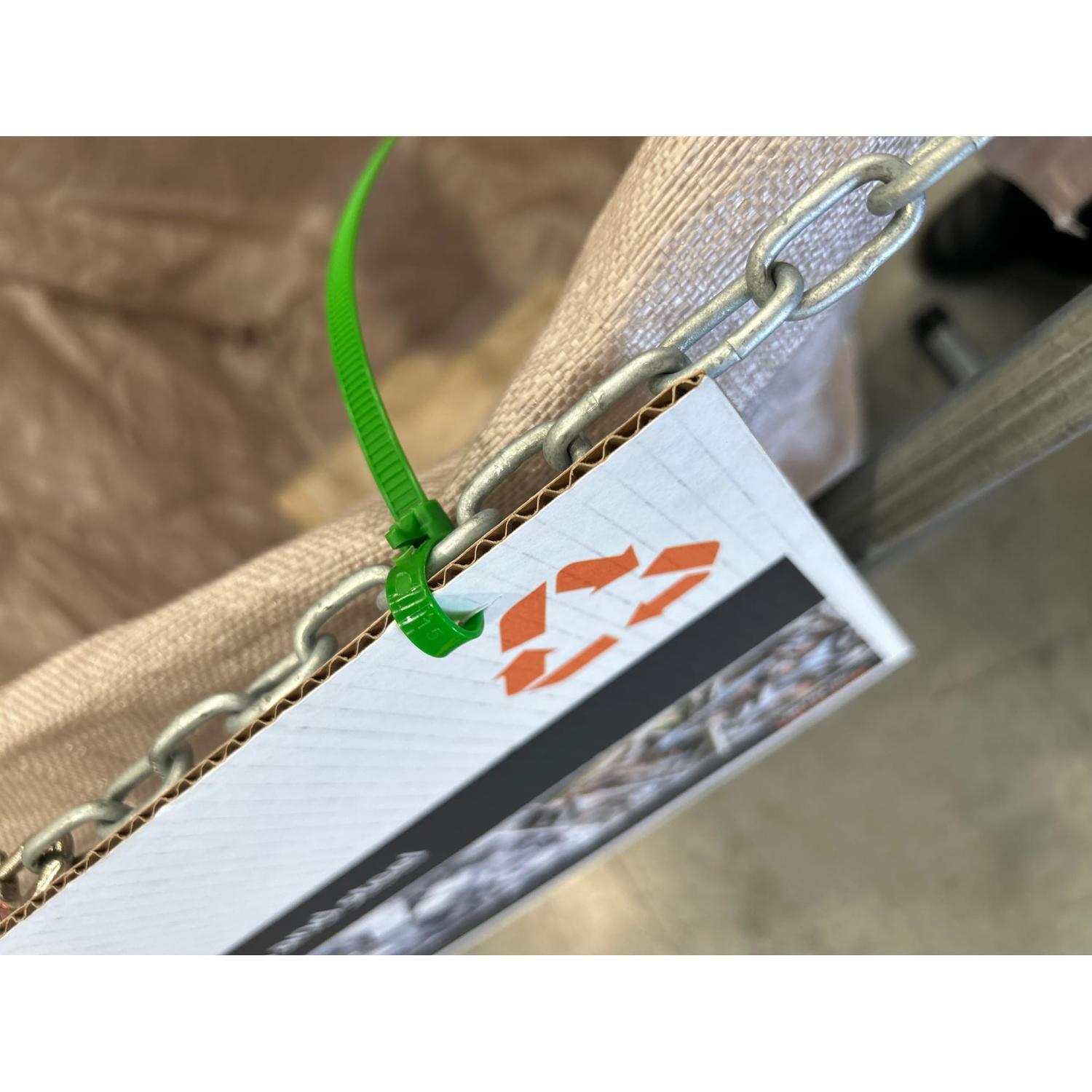 Reusable Cable Tie L:250 mm x W:4.8 mm 100 pack Green