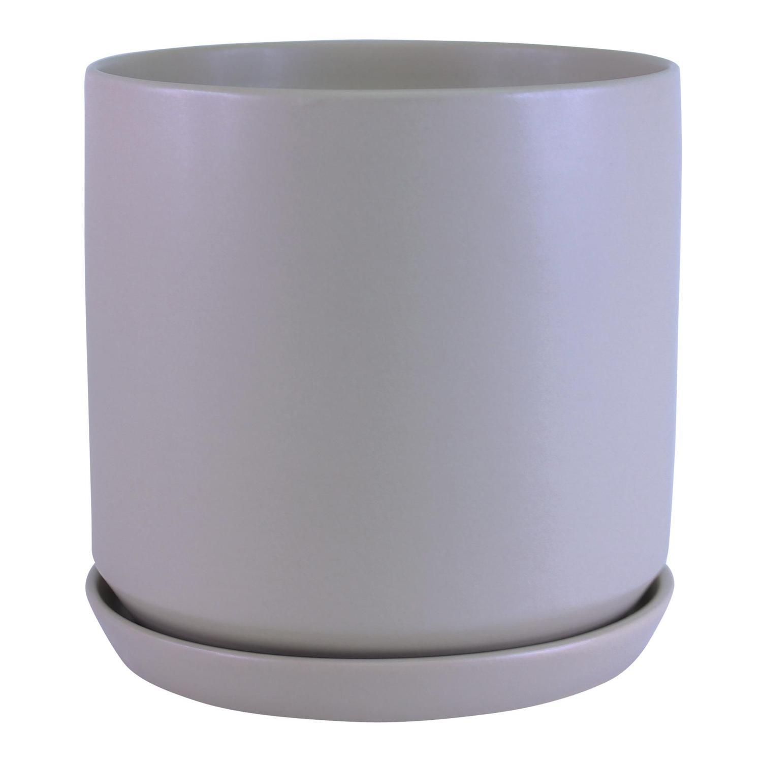 Indoor Adelle Pot and Saucer 18cm Grey