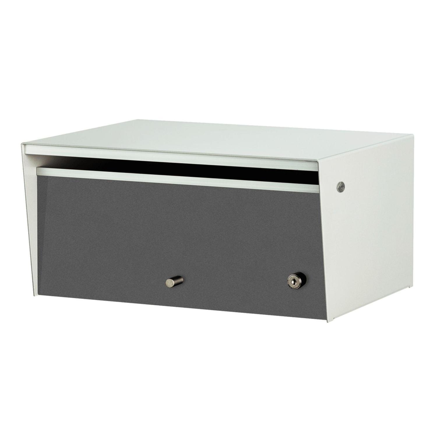 Metal Letterbox  Silver Pearl/Grey