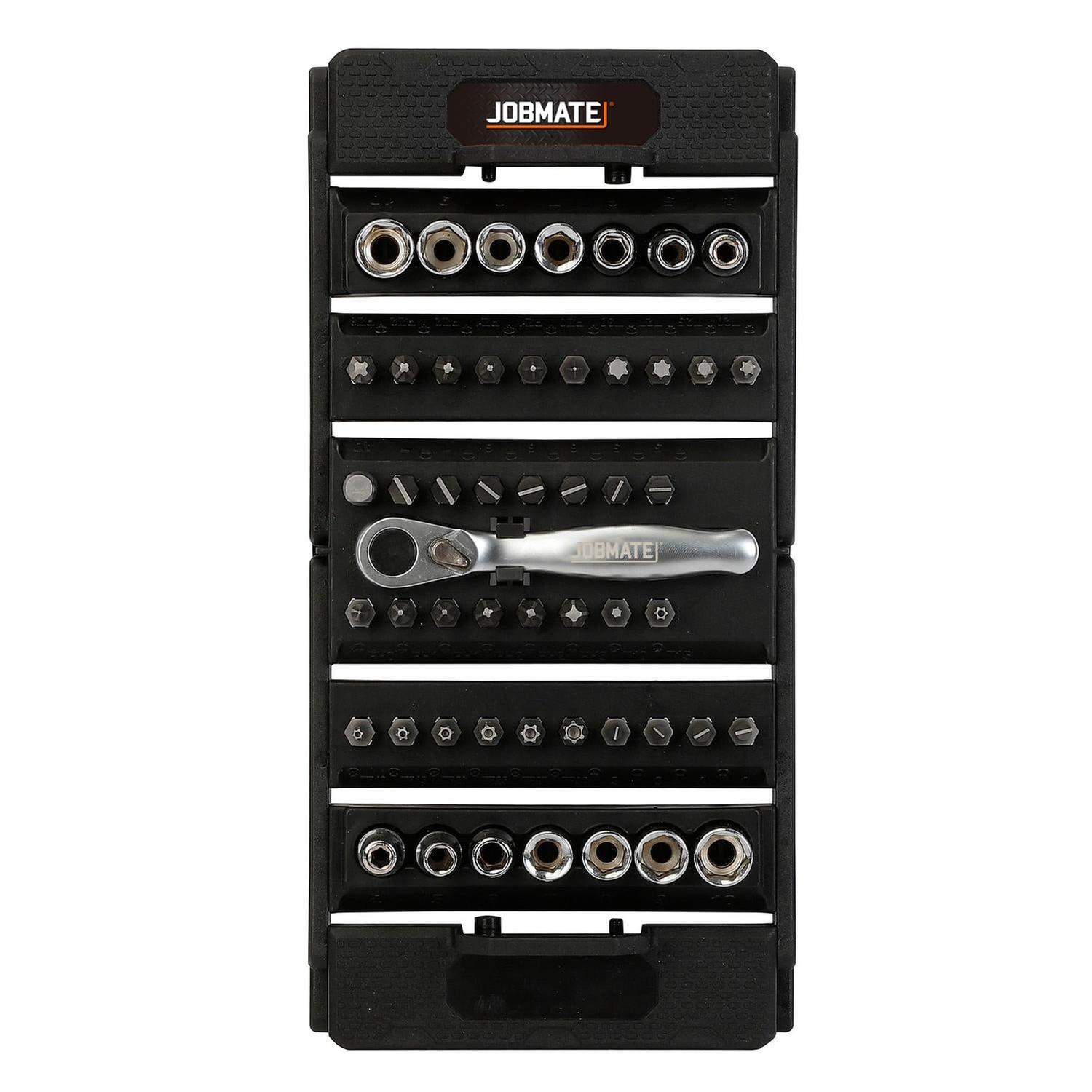 53 piece Socket And Bit Set W/ Mini Ratchet 131 x 115 x 61mm Orange,Black