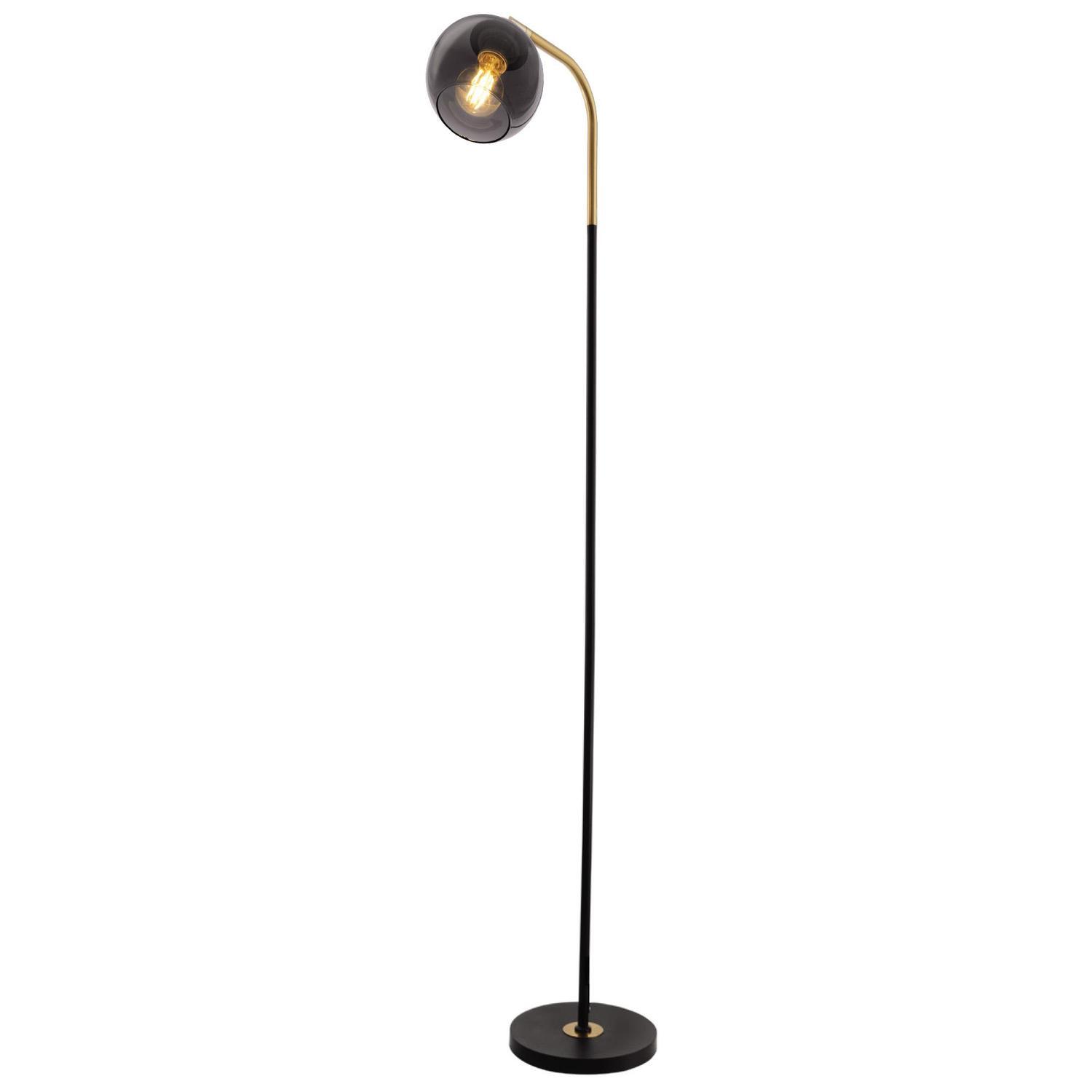 Owl Glass Shade Floow Lamp 145cm Smoke