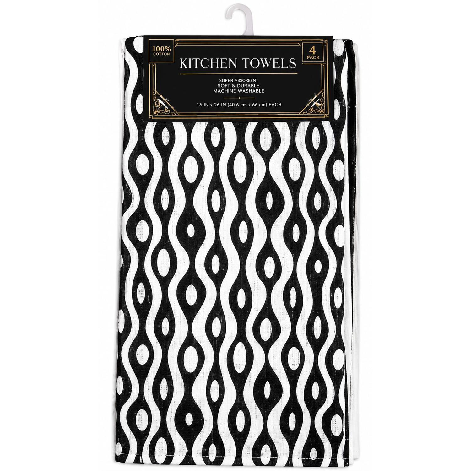 Fouta Towel 2 Print, 1 Waffle, 1 Terry 4 pack Groovy