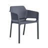 Vivid Outdoor Dining Chair with Arms Resin Charcoal