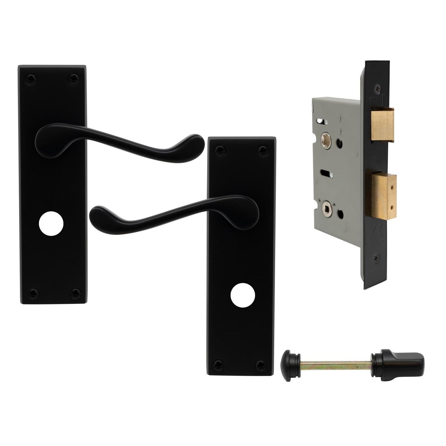 York Square Longplate Privacy Set Matte Black