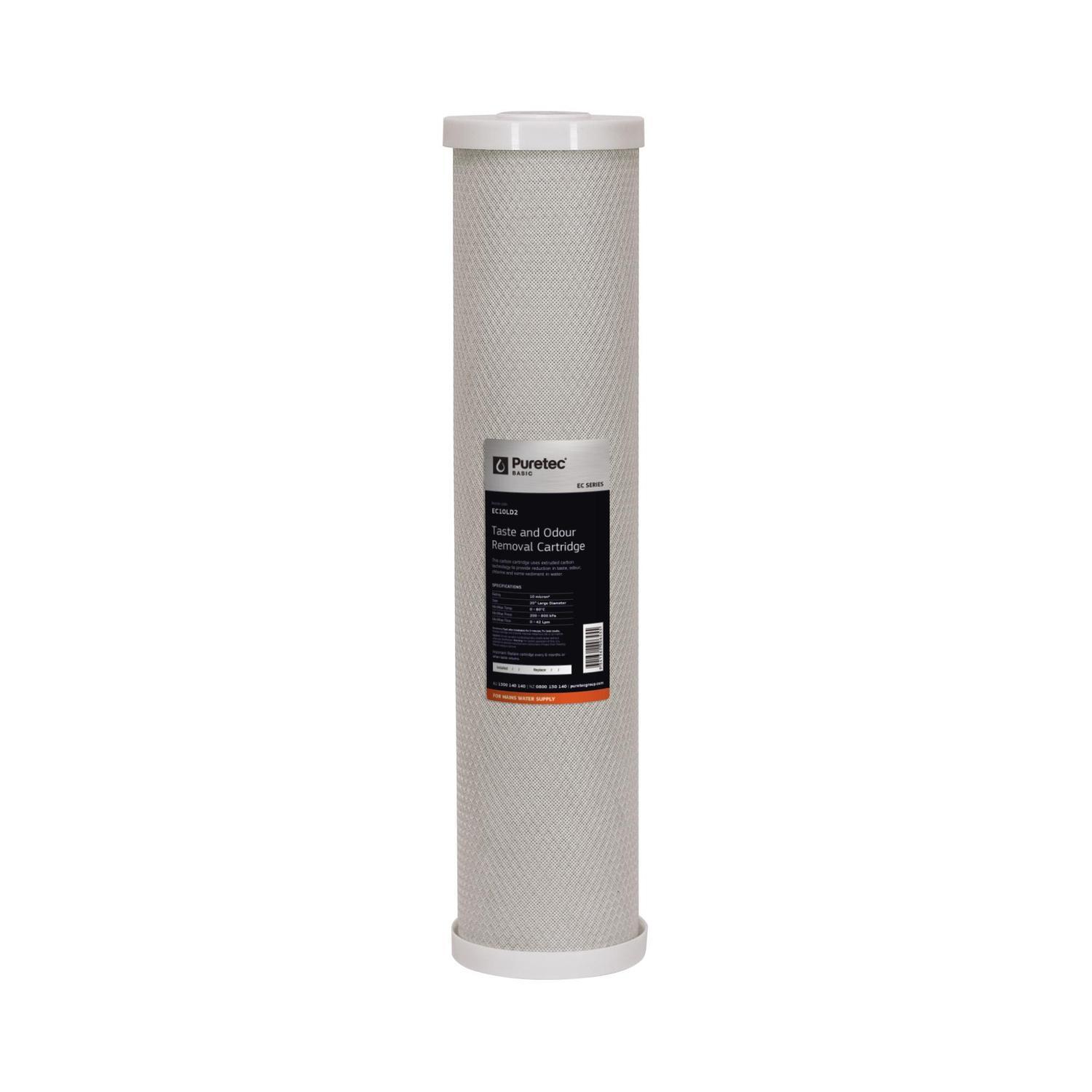 Extruded Carbon EC10LD2 Water Filter Cartridge 20 inch White