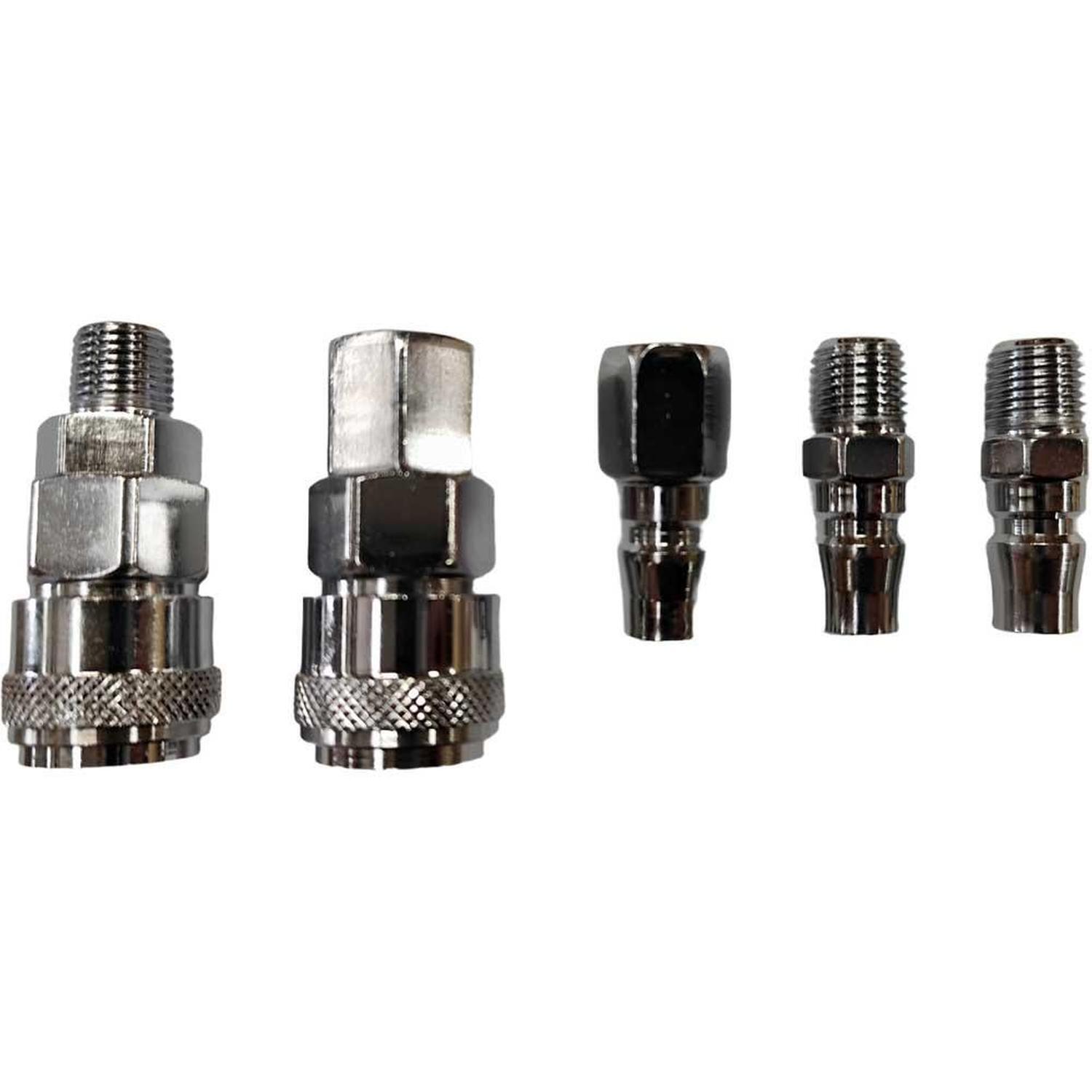 Air Coupler Set 5 Piece Silver