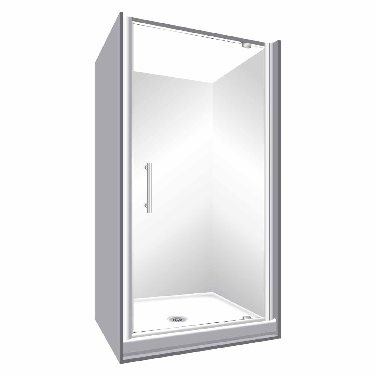 Aquila Alcove 3-Sided Shower Flat Wall