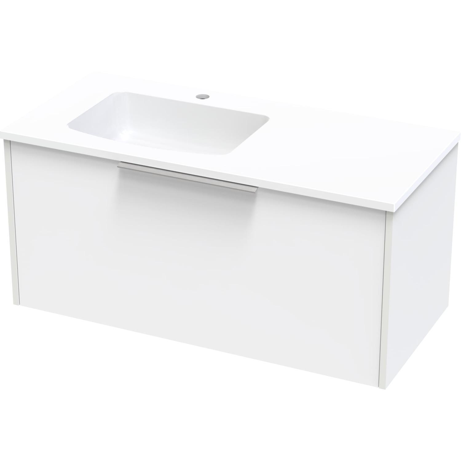 Nikau Grove 1000 Left Hand Bowl Single Drawer Ultra Gloss White/Colour