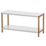 Shoe Rack 2-Tier H: 360mm, W: 700 mm, D: 260 mm White/Bamboo Shoe Rack 2-Tier H: 360mm, W: 700 mm, D: 260 mm White/Bamboo