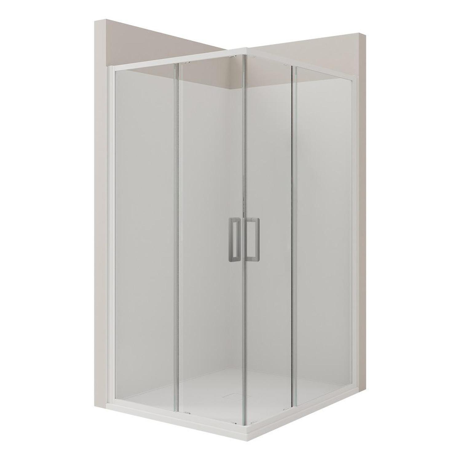 Right Hand 2 Side Flat Wall Shower 1200 x 900mm Chrome