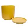 Indoor Adelle Pot and Saucer 18cm Mustard