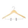 Coat Hanger Timber With Clips 4 Pack