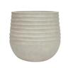 Round Ribbed Resin Pot M Cream