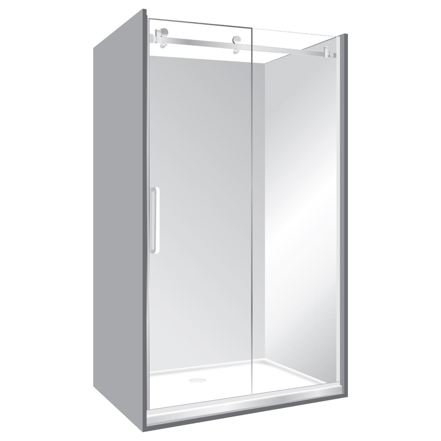 Frameless Alcove Sliding Door Shower Right Hand Fixed Door