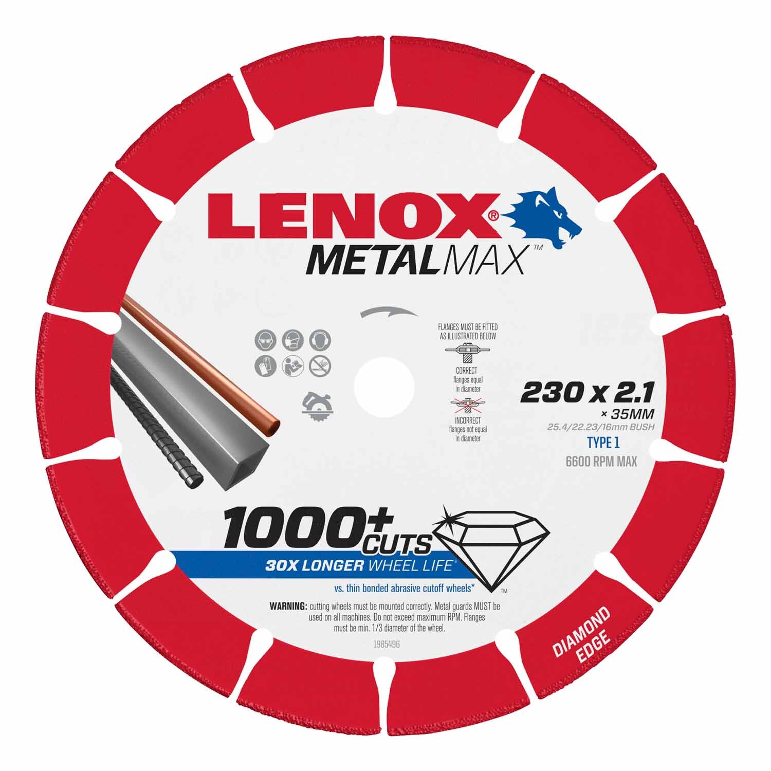 Lenox MetalMAX Cutoff Wheel Dg