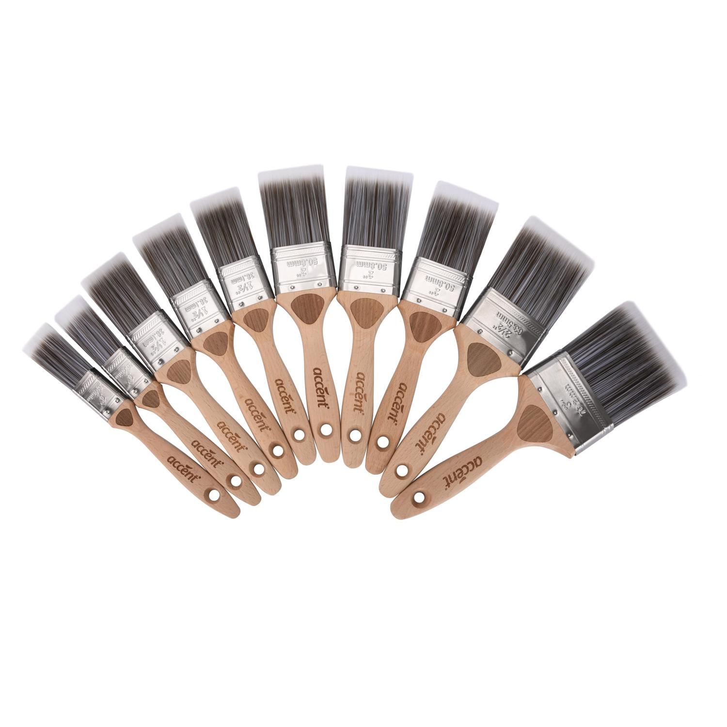Paint Brush Set 10pc Number 8 25mm/38mm/50mm/63mm/75mm