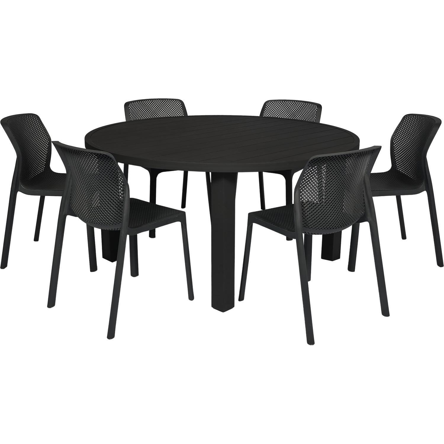 Outdoor Dining Setting with Cafe Chairs 7 Piece