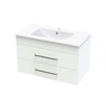 Pacific 900 Double Drawer Wall White Melamine