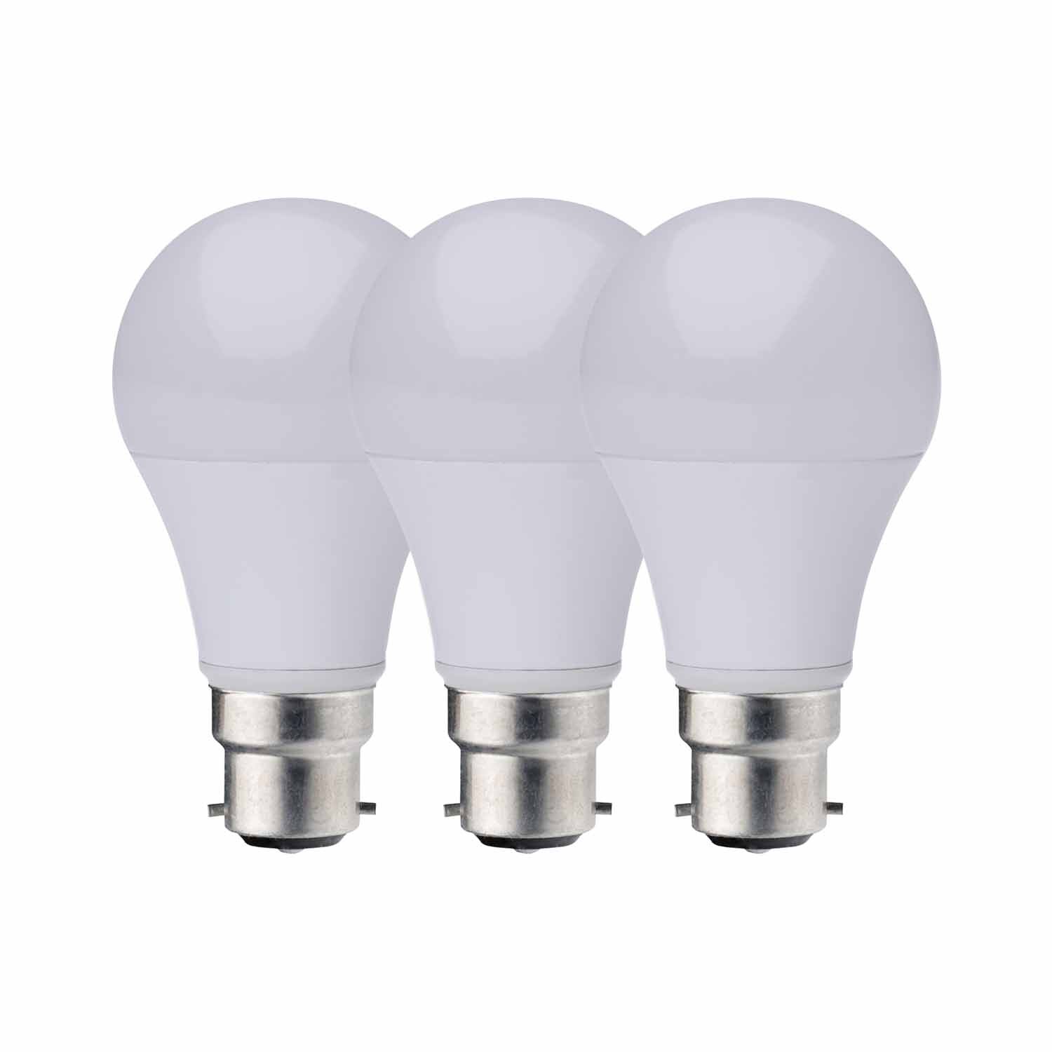 LED Light bulb B22 3 Pack 9 Watt Warm White