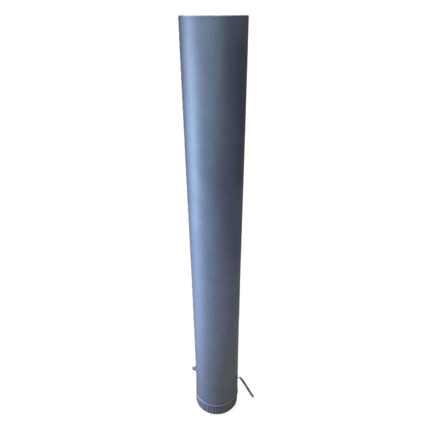 Stainless Steel Flue with Damper 150x1200mm Pewter