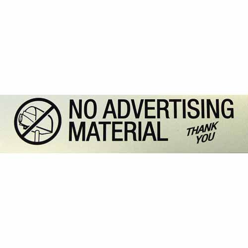 No Advertising Material Sign