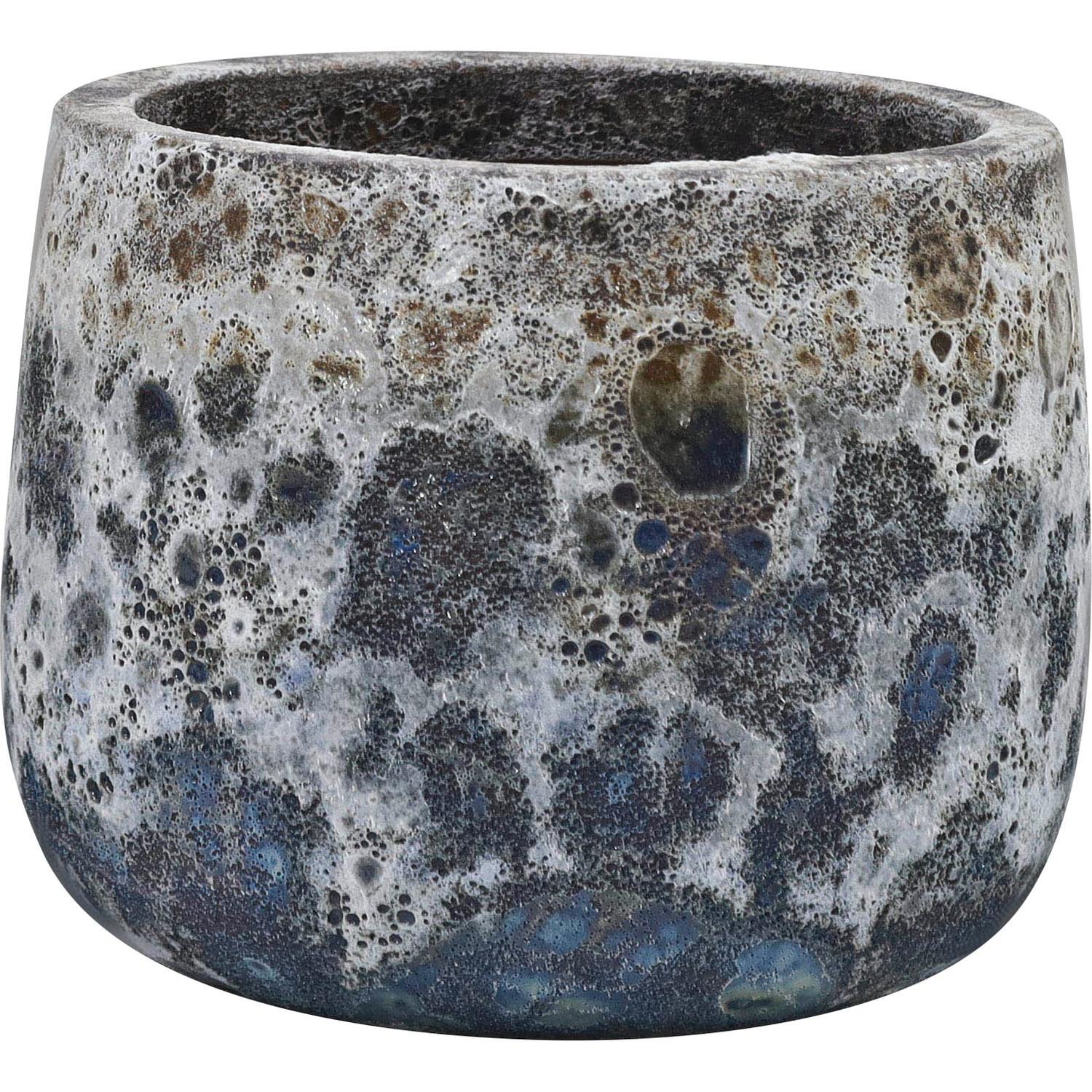 Glazed Egg Moon Pot Teal Medium
