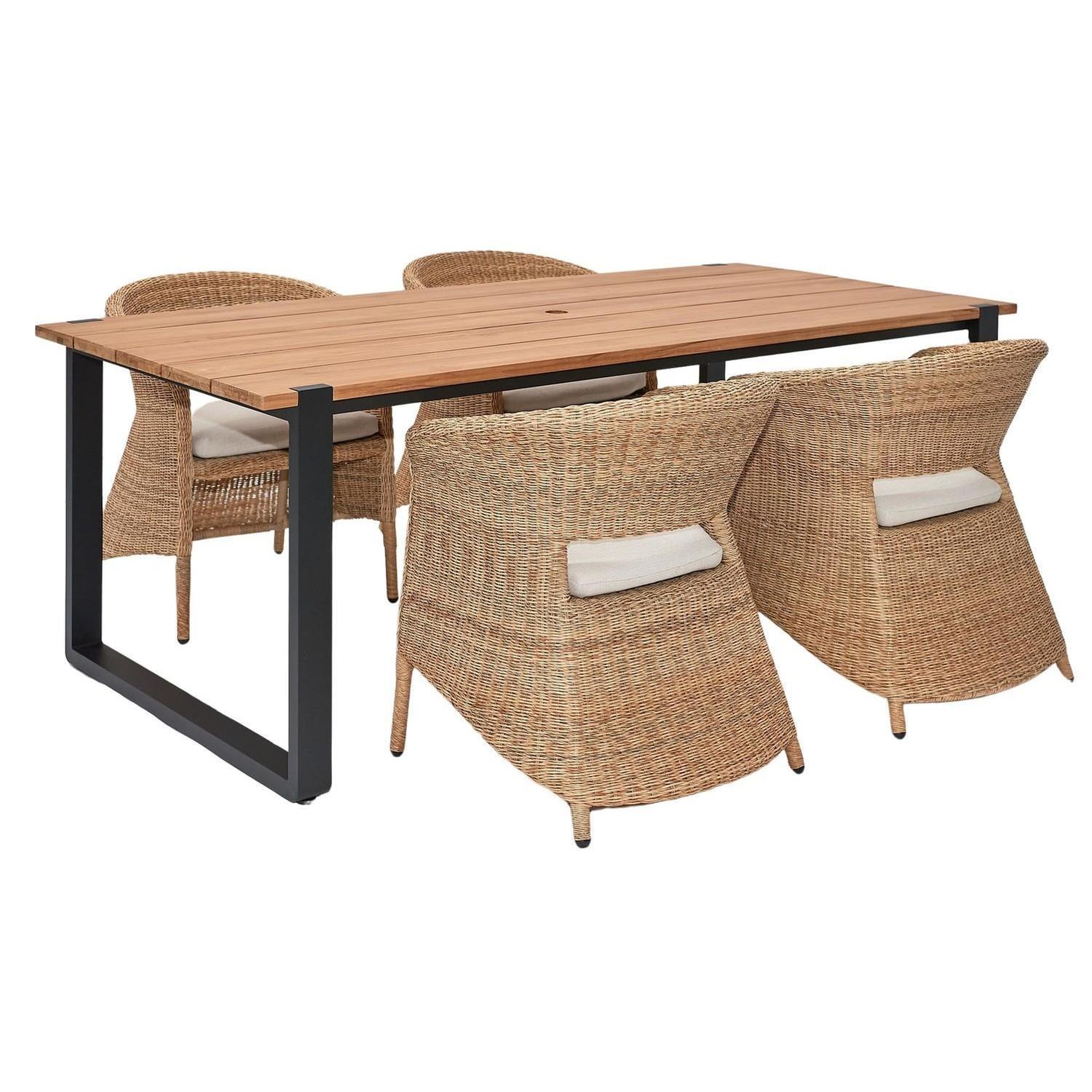 Outdoor Dining Setting 5 Piece Canary Wicker Chair