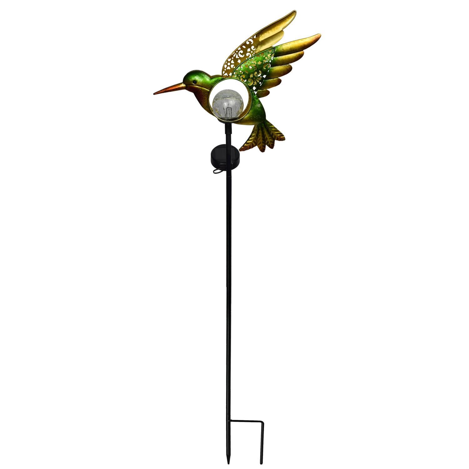 Metal Solar Kingfisher on Stake