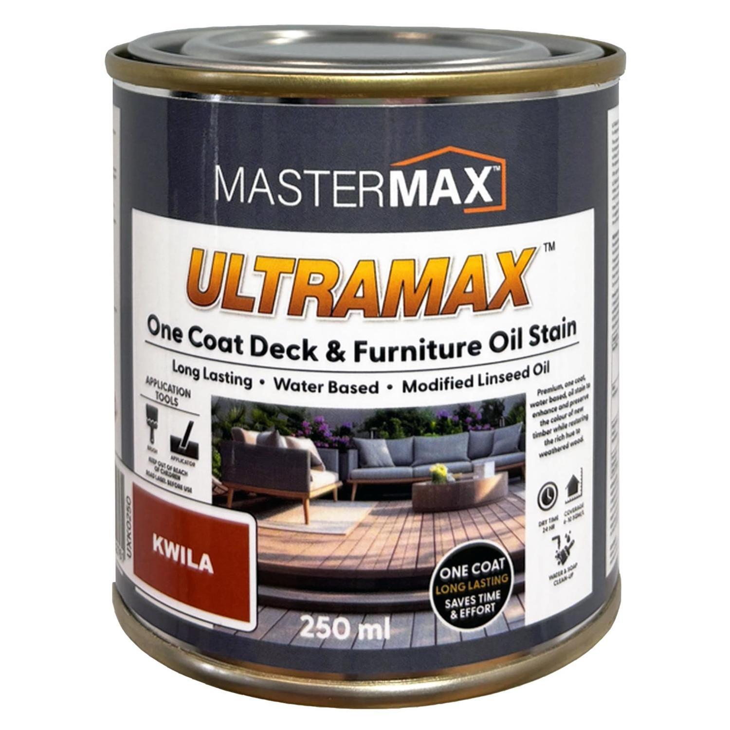 Ultramax One Coat Water Based Deck & Furniture Oil Stain 250ml Kwila