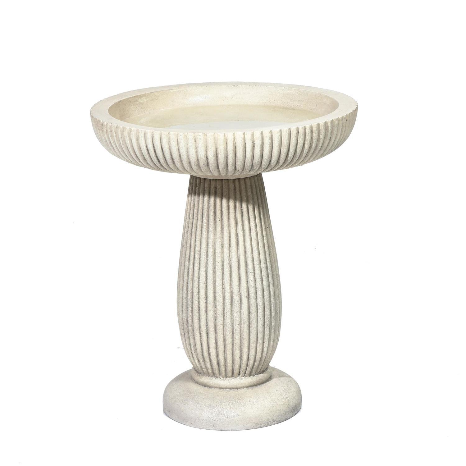 Cement Bird Bath H: 510mm, Dia: 430mm Cream
