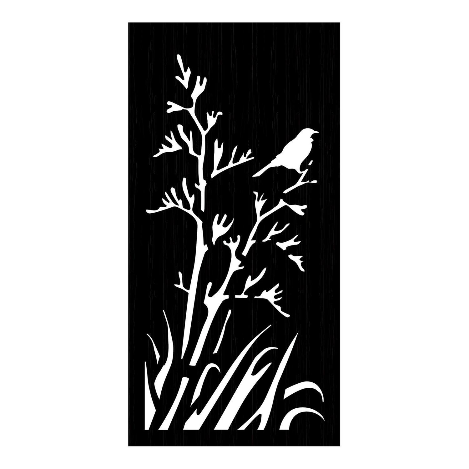 Privacy Screen Flax Black WPC 1.2m x 0.6m