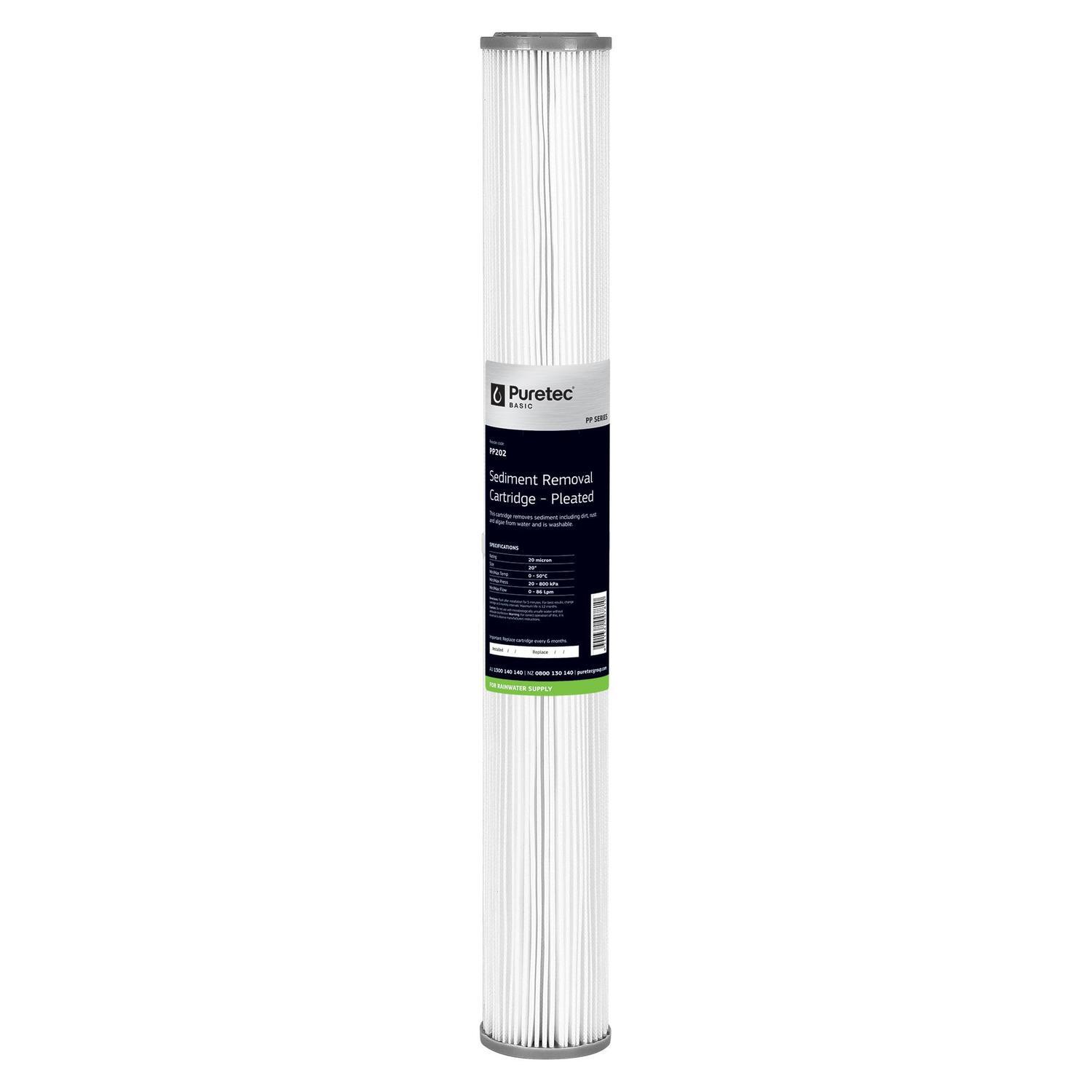 Pleated PP202 Water Filter Cartridge 20 inch White