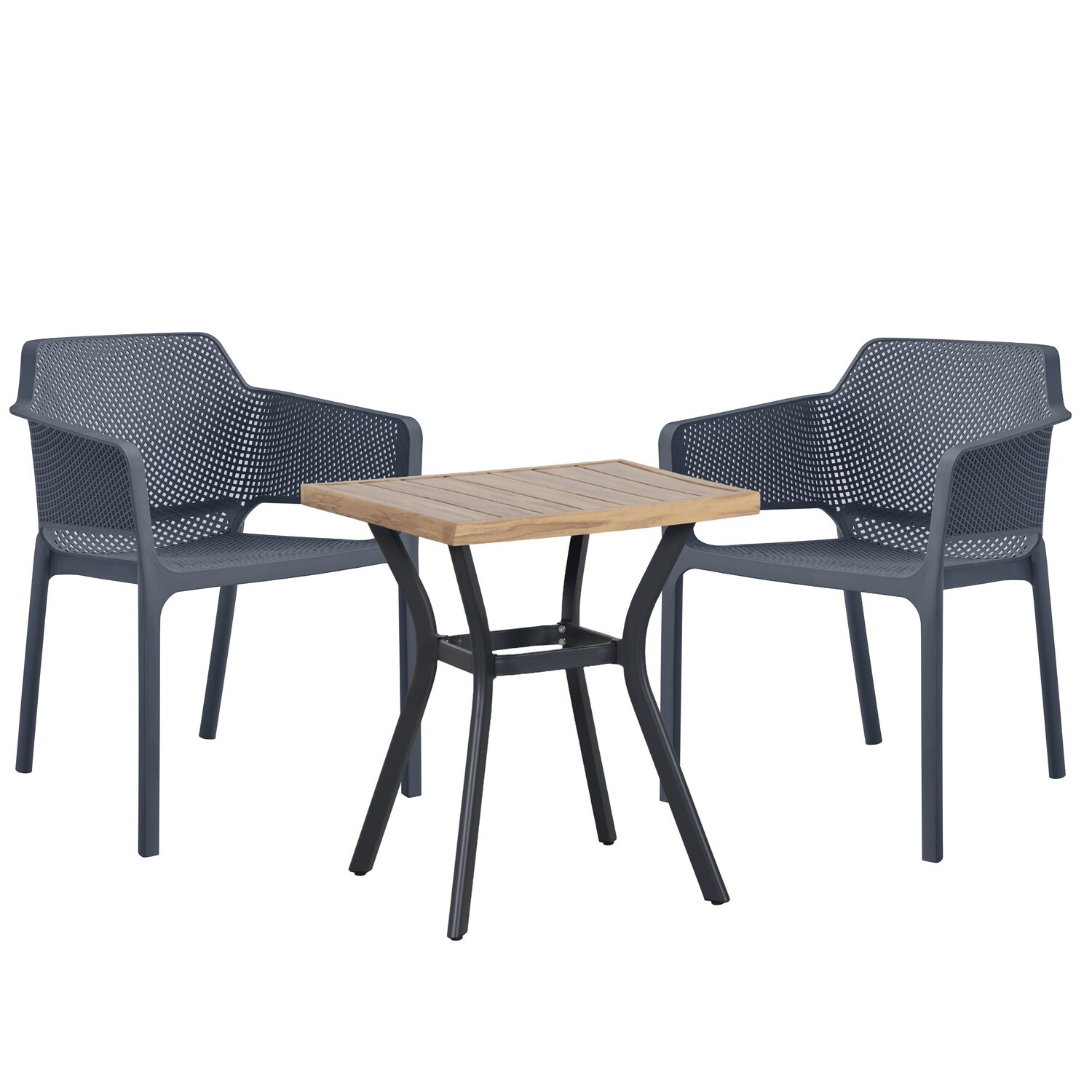 Outdoor Dining Setting 3 Piece Vivid Dining Chair with Arms